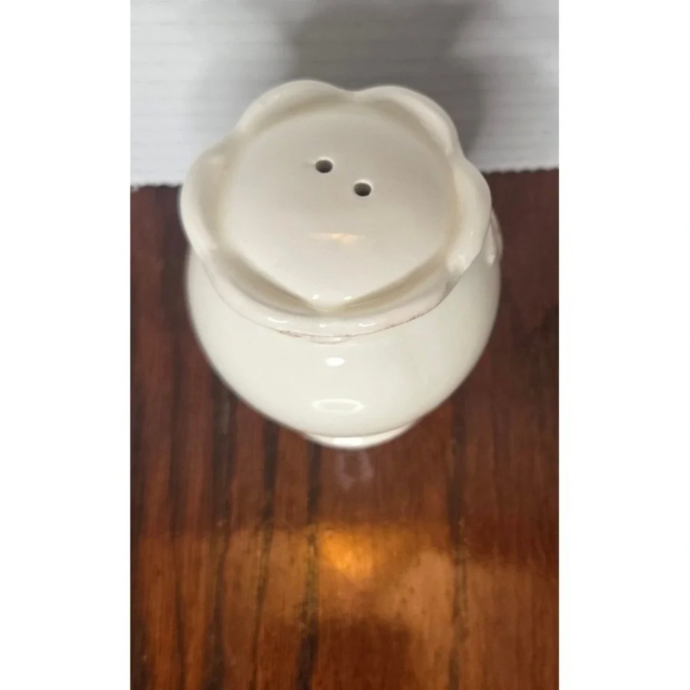 Farmhouse Ceramic Salt and Pepper Shakers and Napkin Holder Set Cream 3 Piece